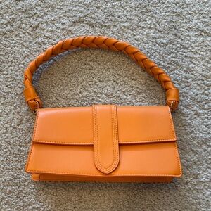 Moda Luxe Orange Braided Shoulder Bag